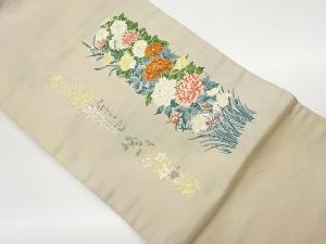 花々模様織出し名古屋帯